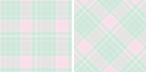 Pastel Neon Off White Seamless Tartan Fabric Design