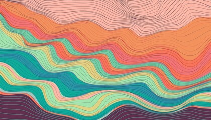 Abstract horizontal background with colorful waves
