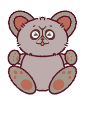 Cute Ferret Illustration. Glad expression