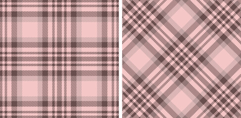 Neon Purplish Brown Seamless Tartan with Muted Light Rose accents Fabric Design