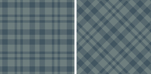 Pastel Seamless Tartan in Dark Battleship Grey tones Fabric Design