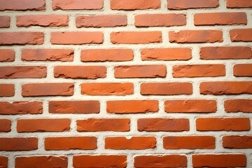 Obraz premium Close-up View of a Classic Red Brick Wall Pattern with Mortar Joints