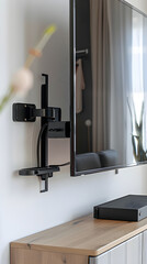 Sturdy Metal Wall-Mounted TV Bracket with Swivel Function and Neat Cable Management
