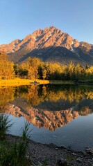 Fototapeta premium Mountain Reflection on Calm Pond