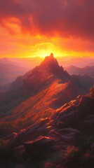 Fototapeta premium Mountain Sunrise Panorama