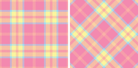 Smoky Pale Salmon Seamless Tartan with Muted Pinky accents Fabric Design