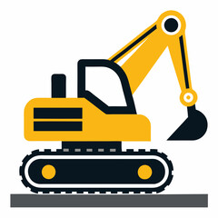 excavator and truck