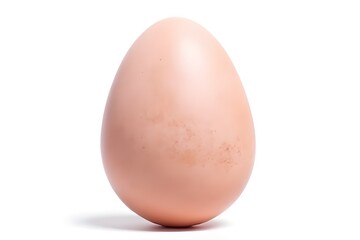 Single Brown Egg Isolated on White Background