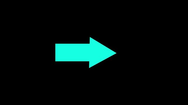 Animated squirrel arrow moving sideways on black background. 4K