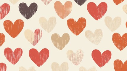 Rustic heart pattern with warm earth tones for romantic or valentine's day design
