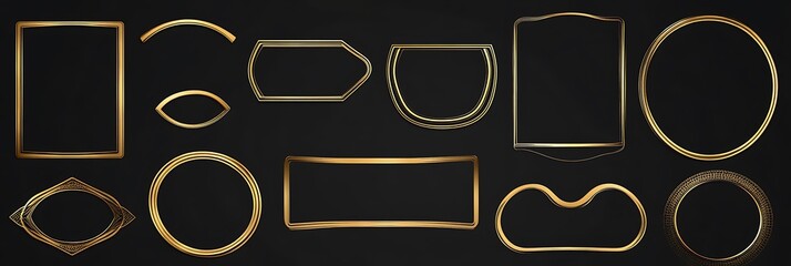 A set of thin, golden frames in a simple vector style