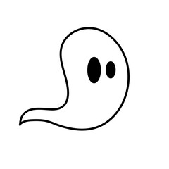 cute ghost characters with outlined style

