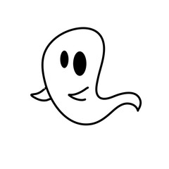 cute ghost characters with outlined style
