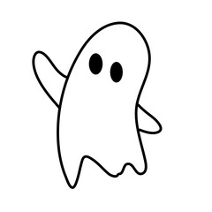 cute ghost characters with outlined style
