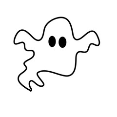cute ghost characters with outlined style
