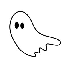 cute ghost characters with outlined style
