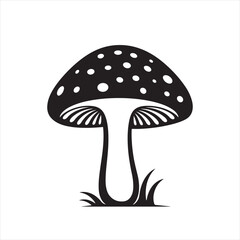 Minimalist Mushroom Silhouette