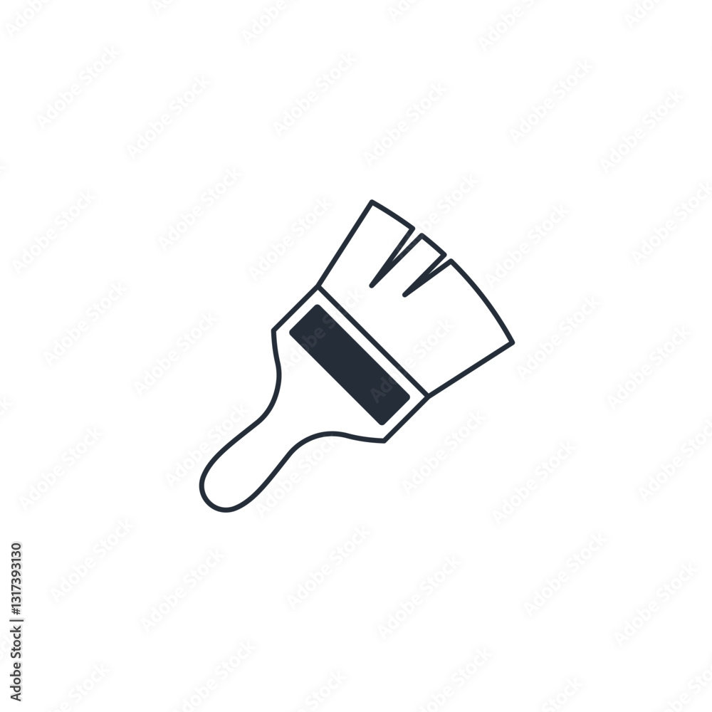 Poster paintbrush icon symbol vector sign isolated on white background illustration for graphic and web des