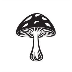 Minimalist Mushroom Silhouette
