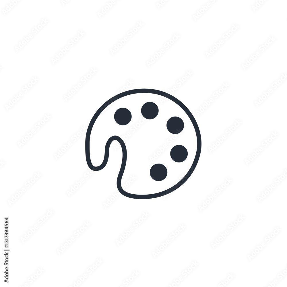 Poster Color palette icon symbol vector sign isolated on white background illustration for graphic and web design