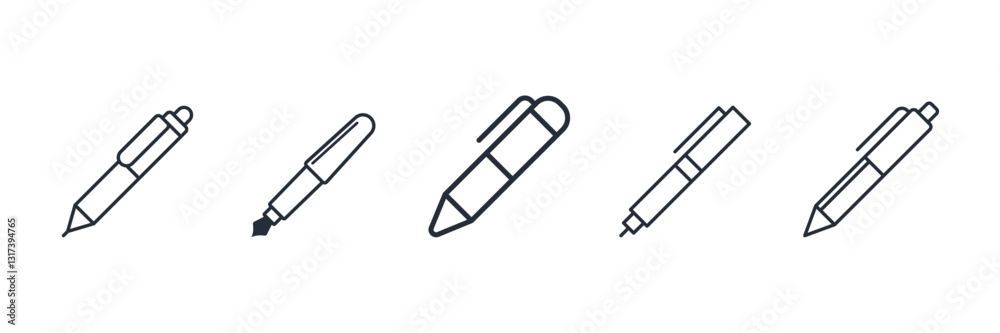 Poster pen icon symbol vector sign isolated on white background illustration for graphic and web design