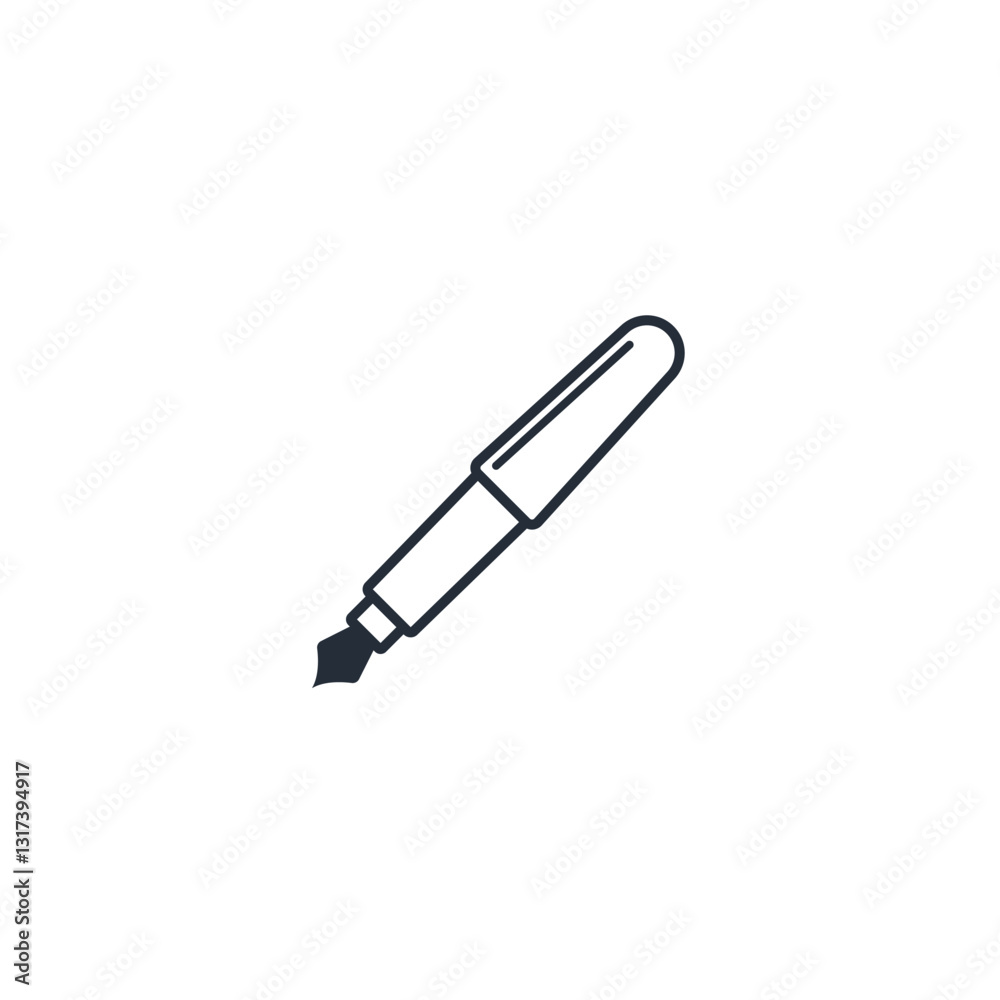 Poster pen icon symbol vector sign isolated on white background illustration for graphic and web design