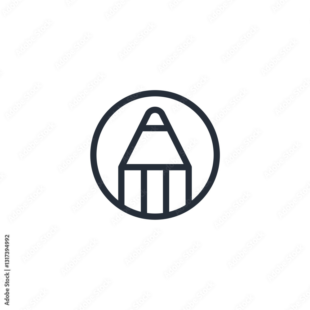 Poster pencil icon symbol vector sign isolated on white background illustration for graphic and web design