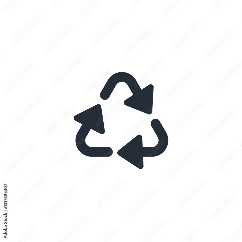 Poster recycle icon symbol vector sign isolated on white background illustration for graphic and web design