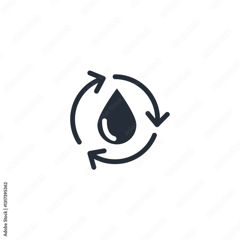 Poster Recycle icon symbol vector sign isolated on white background illustration for graphic and web design