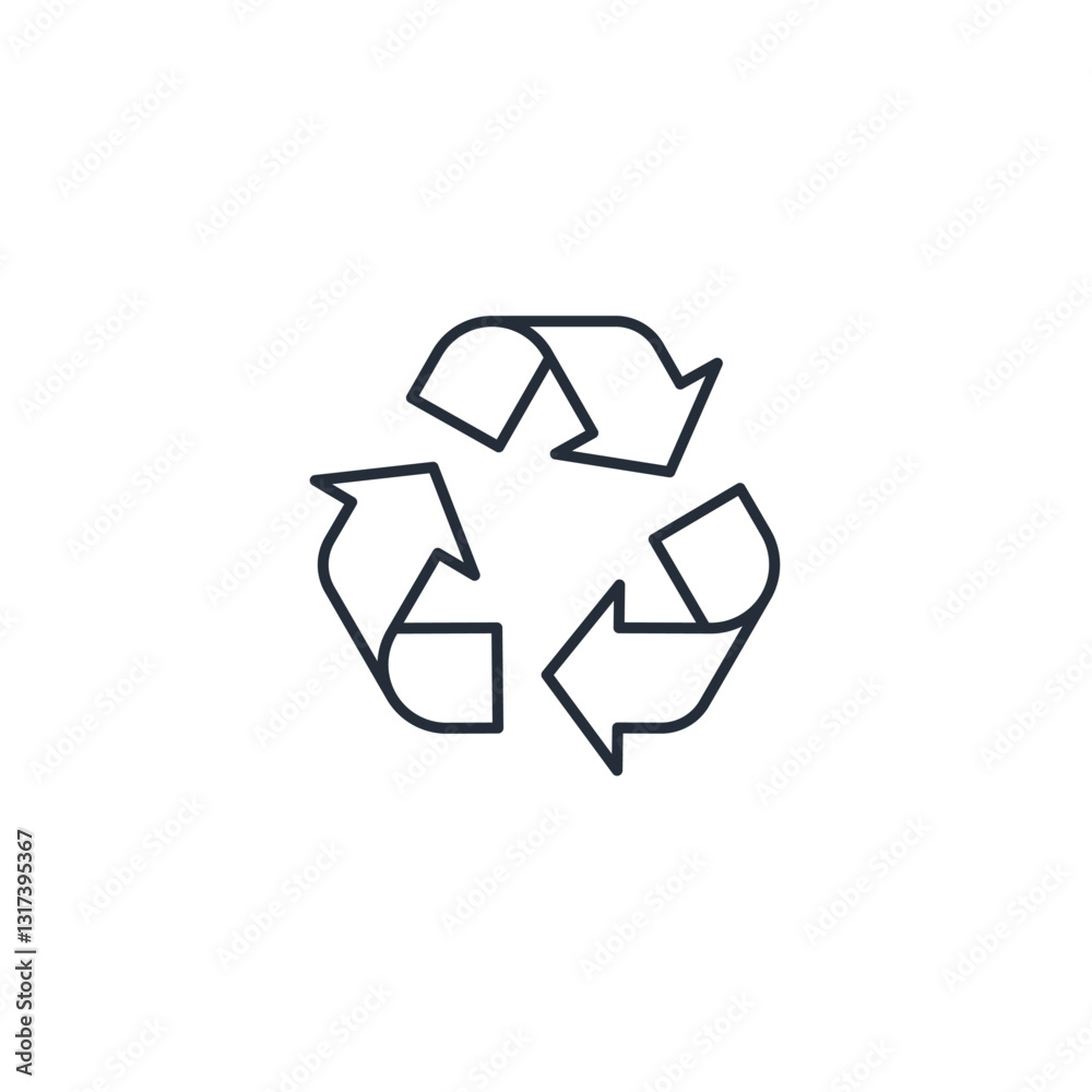 Poster Recycle icon symbol vector sign isolated on white background illustration for graphic and web design