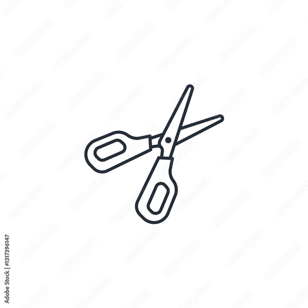 Aufkleber Scissors icon symbol vector sign isolated on white background illustration for graphic and web design