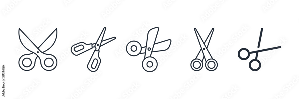 Aufkleber scissors icon symbol vector sign isolated on white background illustration for graphic and web desig