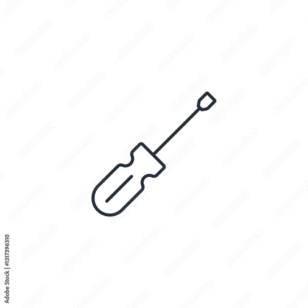Aufkleber Screwdriver icon symbol vector sign isolated on white background illustration for graphic and web design