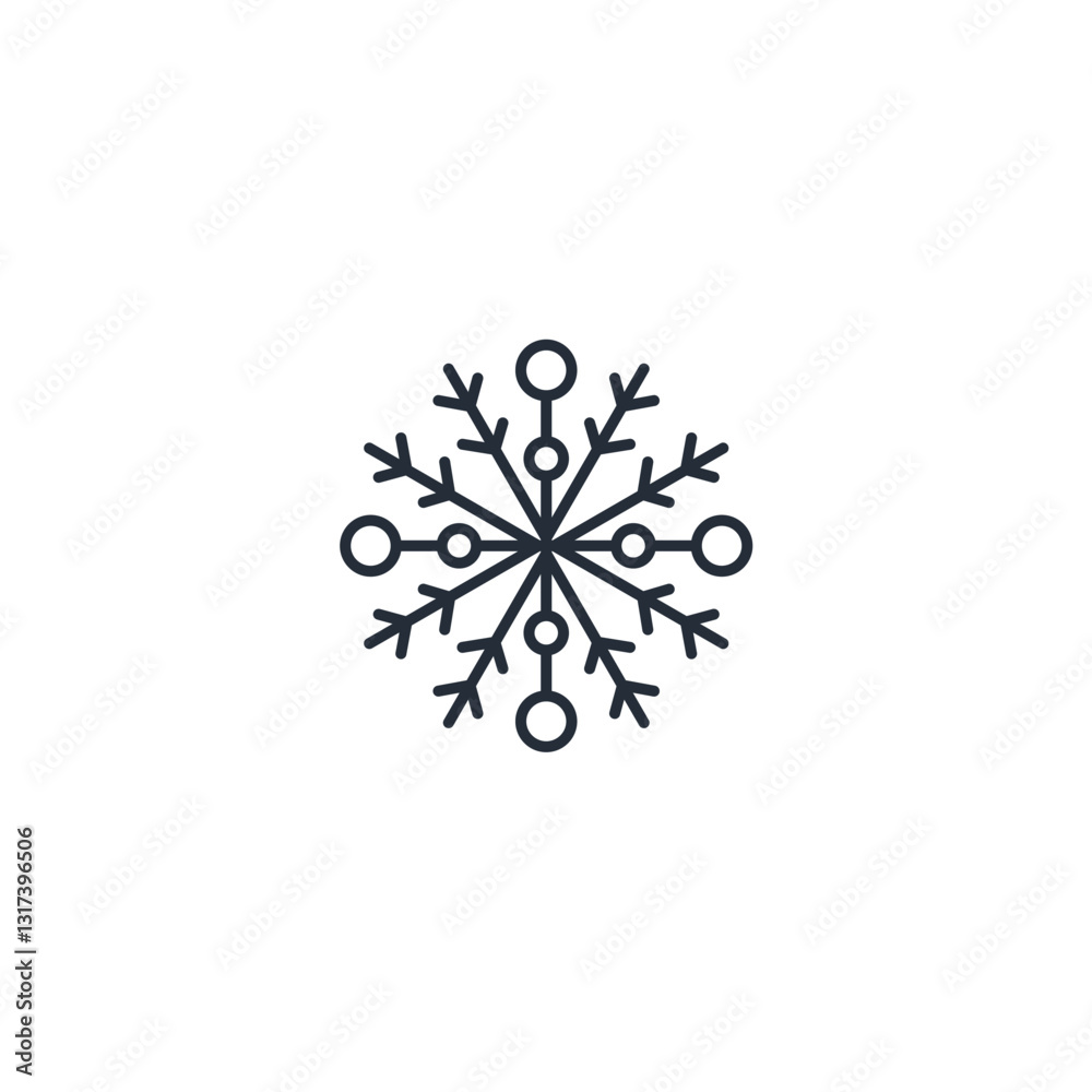 Aufkleber Snowflake icon symbol vector sign isolated on white background illustration for graphic and web design