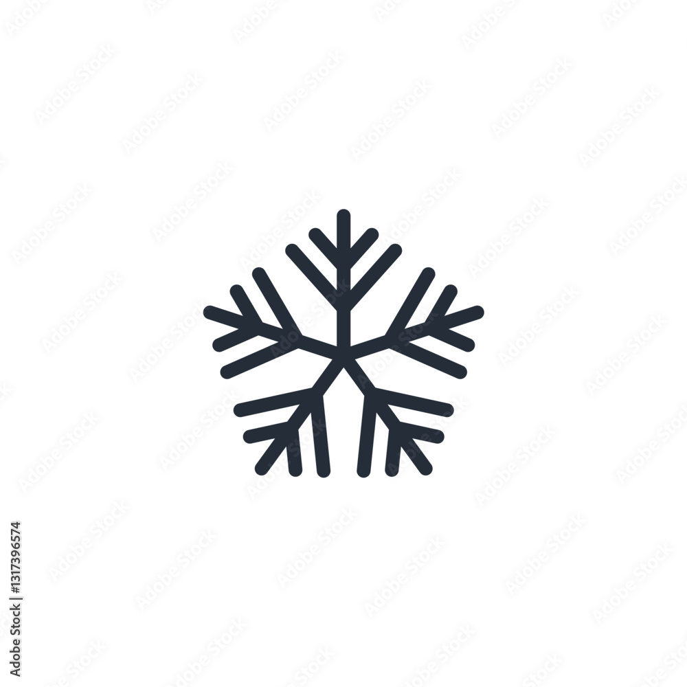 Poster Snowflake icon symbol vector sign isolated on white background illustration for graphic and web design