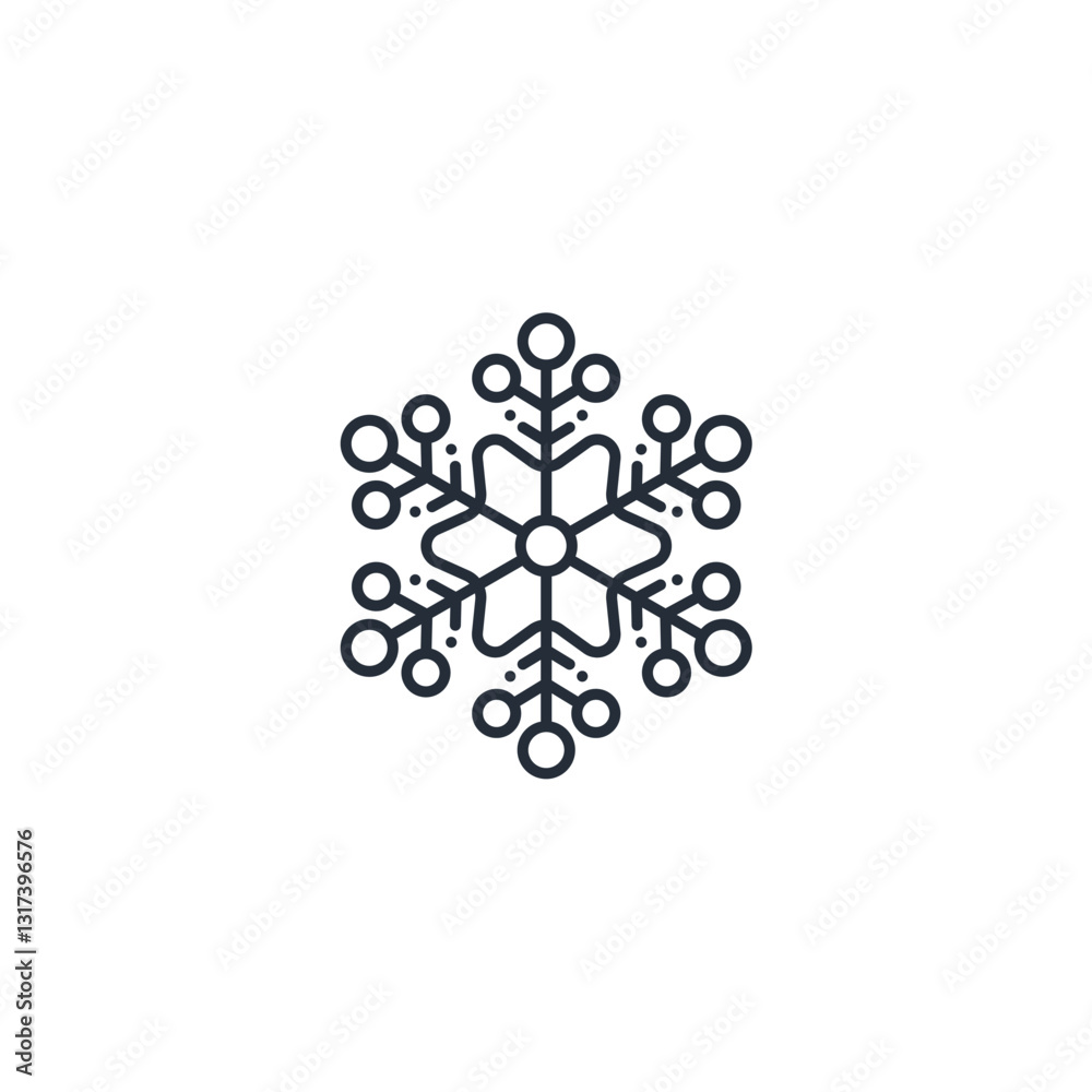 Poster Snowflake icon symbol vector sign isolated on white background illustration for graphic and web design