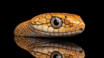 Highly detailed close-up of a snake's eye showcasing intricate scales and reflective textures in a stunning macro perspective