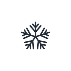 Snowflake icon symbol vector sign isolated on white background illustration for graphic and web design