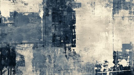 Abstract grunge texture in blue and white tones for creative background design