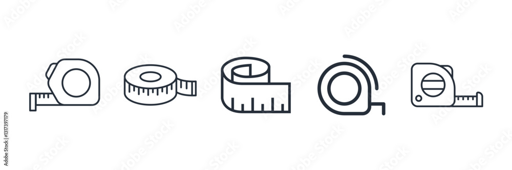 Aufkleber Tape Measure icon symbol vector sign isolated on white background illustration for graphic and web design