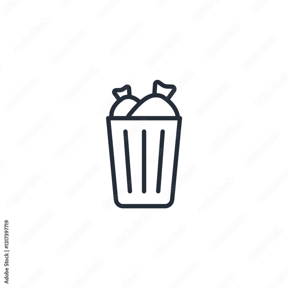 Poster delete, trash bin, garbage icon symbol vector sign isolated on white background illustration for gra