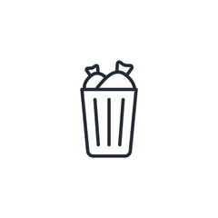 delete, trash bin, garbage icon symbol vector sign isolated on white background illustration for graphic and web design