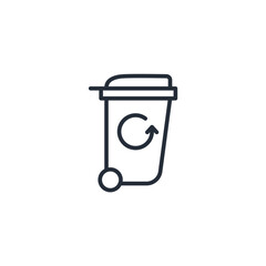 delete, trash bin, garbage icon symbol vector sign isolated on white background illustration for graphic and web design