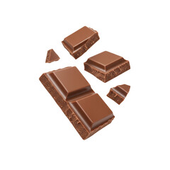 Chocolate pieces broken into chunks, perfect for desserts or snacking.