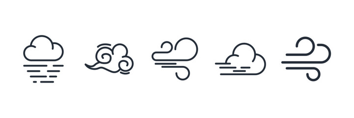 Wind icon symbol vector sign isolated on white background illustration for graphic and web design