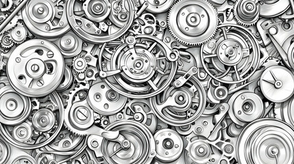 Complex Machine Gears Interlocking, Precision Engineering Background, Industrial Design
