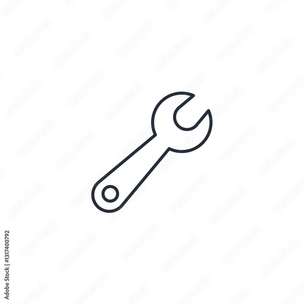 Aufkleber wrench icon symbol vector sign isolated on white background illustration for graphic and web design
