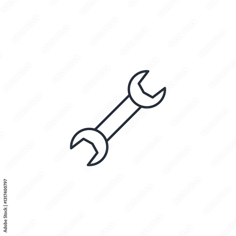 Aufkleber wrench icon symbol vector sign isolated on white background illustration for graphic and web design