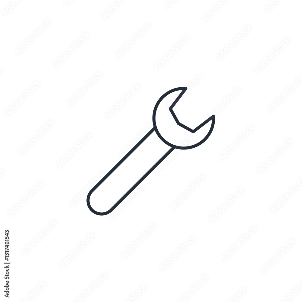 Aufkleber wrench icon symbol vector sign isolated on white background illustration for graphic and web design