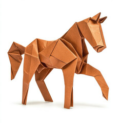 Origami Horse Easy Paper Folding Tutorial on white background